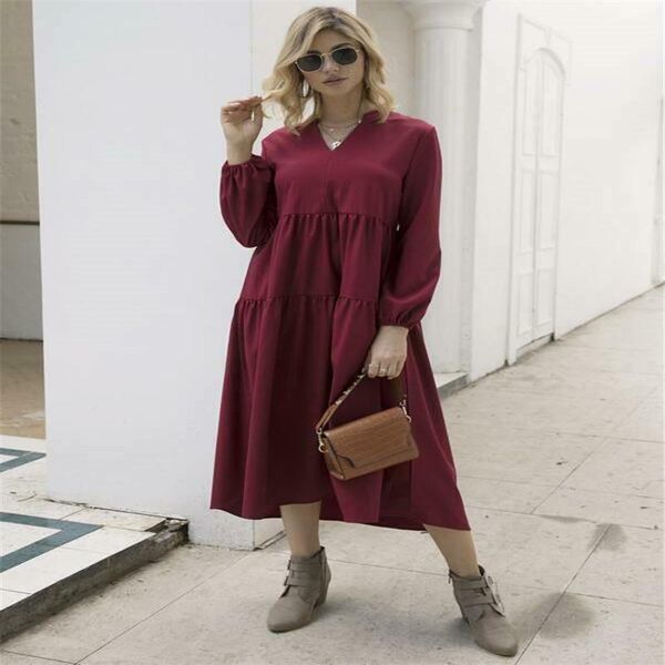 est womens long sleeve v-neck kaftan vintage casual loose baggy maxi dress wine red high street style dresses, Black;gray
est womens long sleeve v-neck kaftan vintage casual loose baggy maxi dress wine red high street style dresses, Black;gray