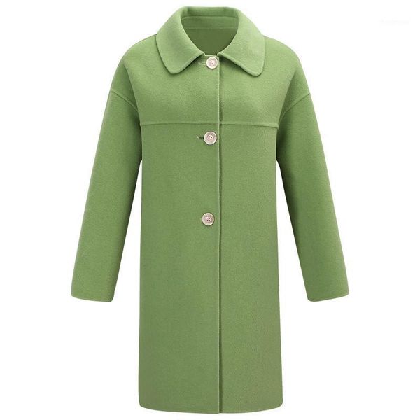 women's wool & blends 2021 autumn and winter avocado green woolen coat mid length double faced nylon fashion c193, Black
women's wool & blends 2021 autumn and winter avocado green woolen coat mid length double faced nylon fashion c193, Black