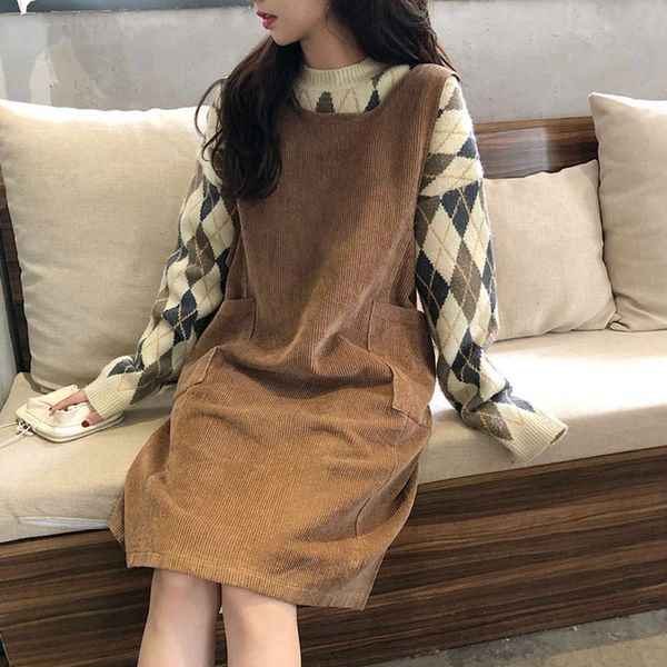 casual dresses dress han feng's corduroy vest skirt for female students of autumn and winter 0uy5, Black;gray
casual dresses dress han feng's corduroy vest skirt for female students of autumn and winter 0uy5, Black;gray