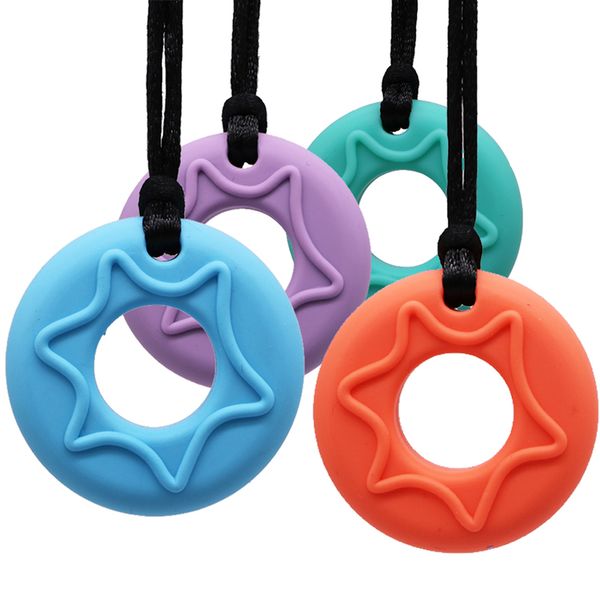 teething necklace teethers round star shape chewable pendant for baby toddler bite food grade silicone sensory toy
teething necklace teethers round star shape chewable pendant for baby toddler bite food grade silicone sensory toy