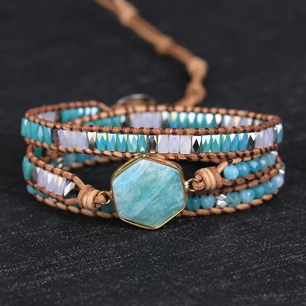 tennis 2021 unique mixed natural stones amazonite hexagon shape charm yoga energy wrap bracelets friendship jewelry drop, Golden;silver
tennis 2021 unique mixed natural stones amazonite hexagon shape charm yoga energy wrap bracelets friendship jewelry drop, Golden;silver