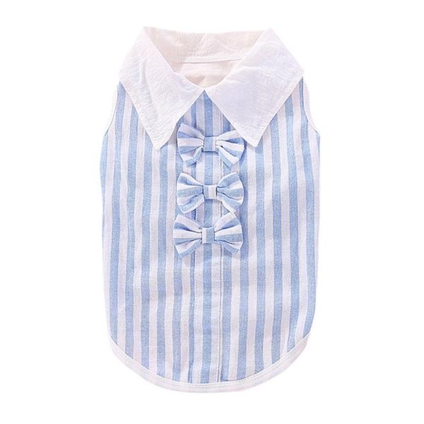Dog Apparel Clothes Pet Summer Sleeveless Shirt Decorative Costume Stripes Thin Coat With Bowknot
Dog Apparel Clothes Pet Summer Sleeveless Shirt Decorative Costume Stripes Thin Coat With Bowknot