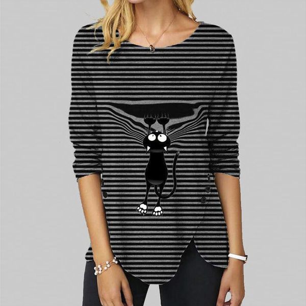 40 irregular casual women shirts long sleeve button o neck plus size s 5xl female stripe cat print clothing top, White
40 irregular casual women shirts long sleeve button o neck plus size s 5xl female stripe cat print clothing top, White