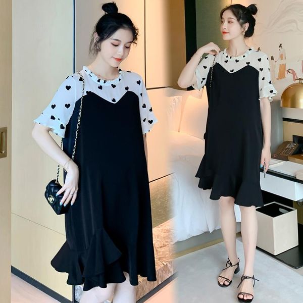 6617# 2021 summer korean fashion dot patchwork maternity straight dress loose clothes for pregnant women elegant pregnancy dresses, White
6617# 2021 summer korean fashion dot patchwork maternity straight dress loose clothes for pregnant women elegant pregnancy dresses, White