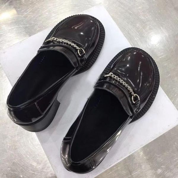 retro derbies metal chains loafers round toe ladies black shiny leather/matte leather casual shoes fashion women big dress
retro derbies metal chains loafers round toe ladies black shiny leather/matte leather casual shoes fashion women big dress
