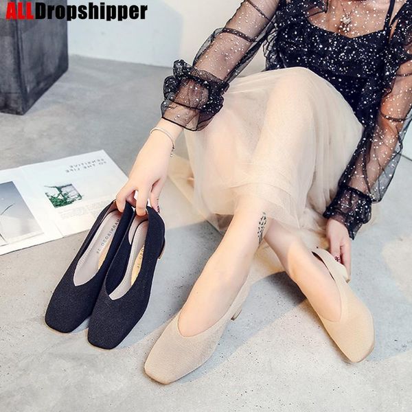 dress shoes square-toe knitted high-heeled fashion thick heel shallow mouth lazy casual breathable v type women's shoe, Black
dress shoes square-toe knitted high-heeled fashion thick heel shallow mouth lazy casual breathable v type women's shoe, Black