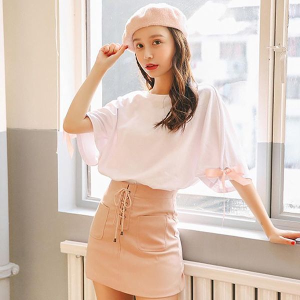 women's t-shirt women o-neck half sleeve t shirts loose lace up simple sweet korean style girls t-shirts solid, White
women's t-shirt women o-neck half sleeve t shirts loose lace up simple sweet korean style girls t-shirts solid, White