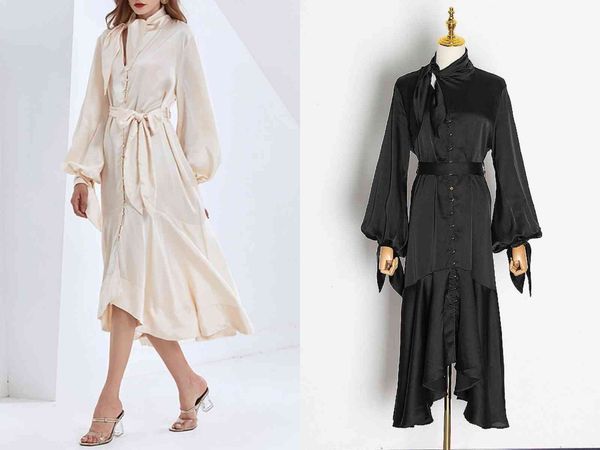 street style dresses european and american autumn temperament lantern sleeve single-breasted irregular dress 84y8, Black;pink
street style dresses european and american autumn temperament lantern sleeve single-breasted irregular dress 84y8, Black;pink