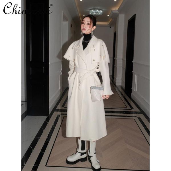 women's wool & blends white diamond woolen overknee long coat women sleeve double breasted female casual korean fashion jacket, Black
women's wool & blends white diamond woolen overknee long coat women sleeve double breasted female casual korean fashion jacket, Black
