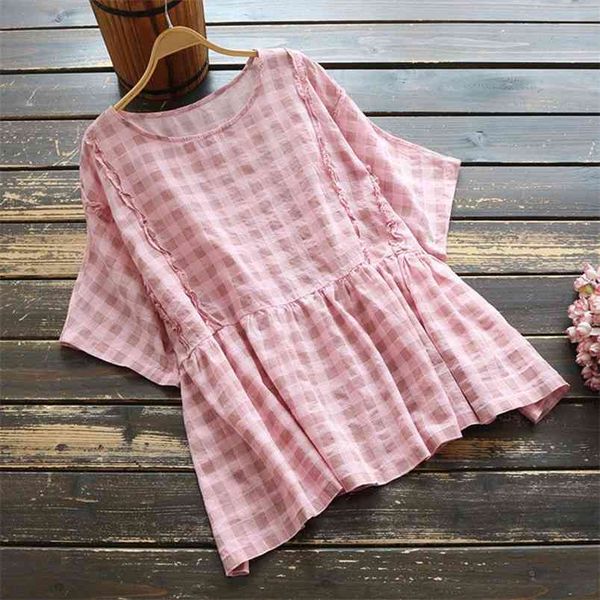 summer fashion women short sleeve loose t-shirt all-matched casual cotton linen plaid tee shirt femme plus size m102 210512, White
summer fashion women short sleeve loose t-shirt all-matched casual cotton linen plaid tee shirt femme plus size m102 210512, White