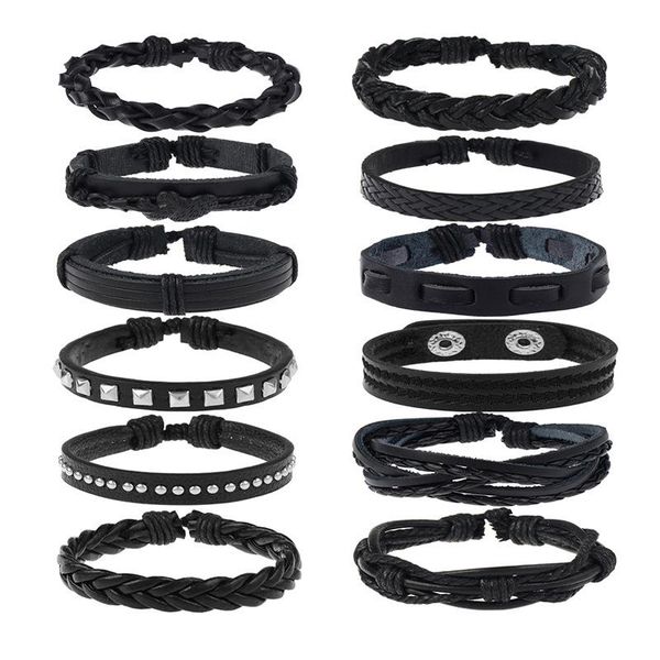bangle jessingshow handmade ethnic tribal wrap charm bracelet 12pcs/lot male women black punk style leather bangle&bracelets 2021
bangle jessingshow handmade ethnic tribal wrap charm bracelet 12pcs/lot male women black punk style leather bangle&bracelets 2021