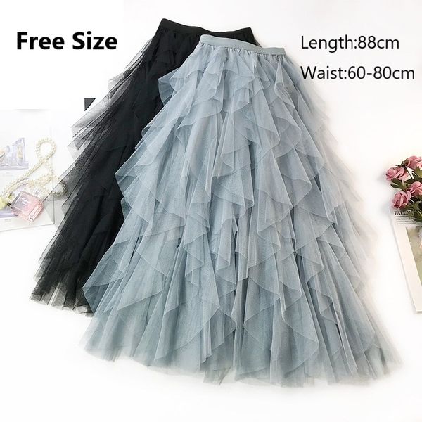 dresses high waist elastic korean version cake tutu female mesh layers asymmetrical skirts irregular skirt for mujer, Black;gray
dresses high waist elastic korean version cake tutu female mesh layers asymmetrical skirts irregular skirt for mujer, Black;gray