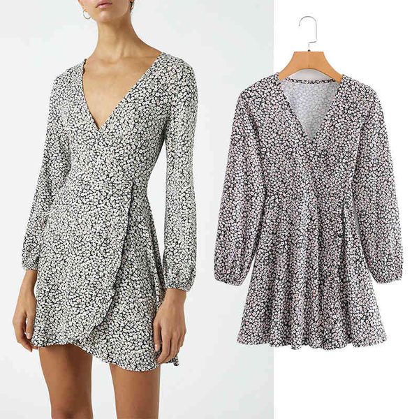 casual dresses fashion flower print dress v-neck long sleeve women cross type mini slim waist chic es q3et, Black;gray
casual dresses fashion flower print dress v-neck long sleeve women cross type mini slim waist chic es q3et, Black;gray