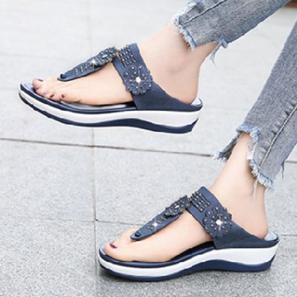 women's clip toe flip flop summer sandals slippers female outdoor wear fashion flowers rhinestone thick-soled sandal, Black
women's clip toe flip flop summer sandals slippers female outdoor wear fashion flowers rhinestone thick-soled sandal, Black