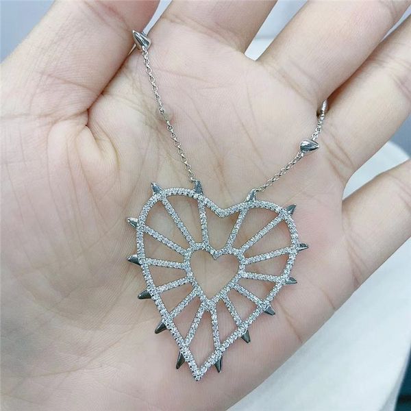 2021 new fashion necklace brand silver color spiked geometric heart pendant adjustable necklace archi noir for women jewelry
2021 new fashion necklace brand silver color spiked geometric heart pendant adjustable necklace archi noir for women jewelry