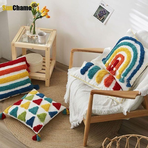 cushion/decorative pillow rainbow handmade embroidery cover home deco morocco cushion geometric case sham 30x50cm/45x45cm
cushion/decorative pillow rainbow handmade embroidery cover home deco morocco cushion geometric case sham 30x50cm/45x45cm