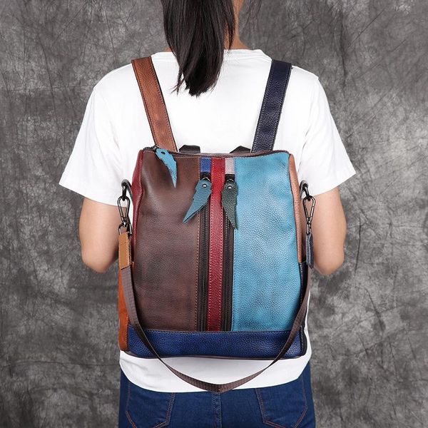 school bags fashion brush color double shoulder bag head layer leather leisure travel backpack simple versatile
school bags fashion brush color double shoulder bag head layer leather leisure travel backpack simple versatile