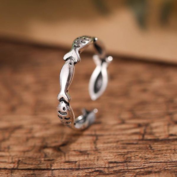 cluster rings retro cute 925 sterling silver fish ring for women creative animal adjustable size fashion ladies party jewelry girl gift, Golden;silver
cluster rings retro cute 925 sterling silver fish ring for women creative animal adjustable size fashion ladies party jewelry girl gift, Golden;silver