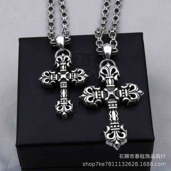 high version ch flame cross necklace pendant trend hip hop punk men's jewelry pendant domineering, Silver
high version ch flame cross necklace pendant trend hip hop punk men's jewelry pendant domineering, Silver