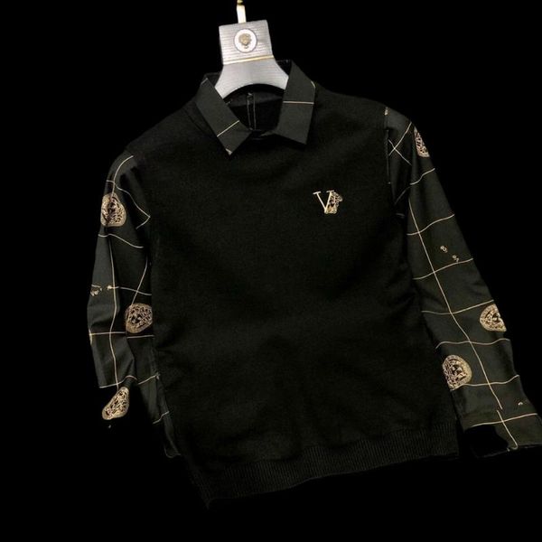 men's casual shirts fake two shirt collar knitted sweater pullover autumn and winter korean slim long sleeved cashmere, White;black
men's casual shirts fake two shirt collar knitted sweater pullover autumn and winter korean slim long sleeved cashmere, White;black