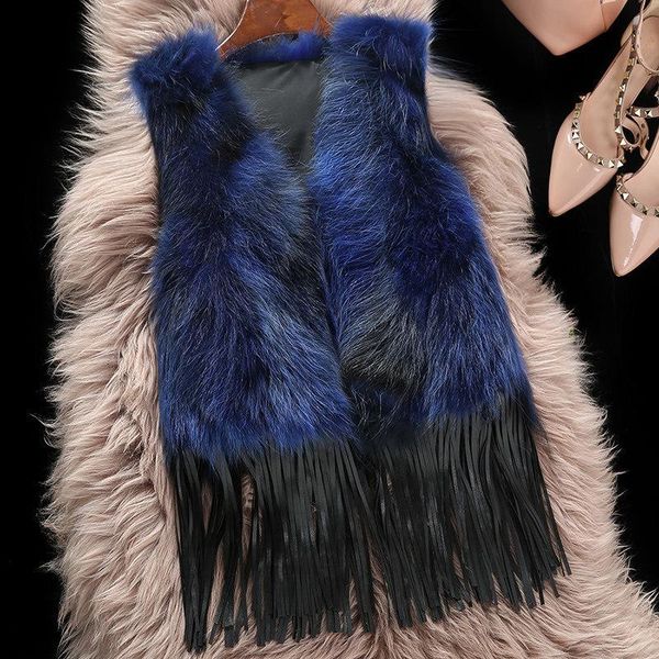 women's fur & faux raccoon natural vest 2021 fashion tassel short waistcoat for women winter genuine real coat female wyq1545, Black
women's fur & faux raccoon natural vest 2021 fashion tassel short waistcoat for women winter genuine real coat female wyq1545, Black