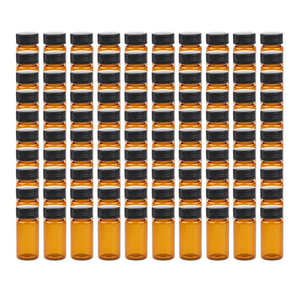 storage bottles & jars 100pcs glass oil vials test with screw cap sample 10-20ml