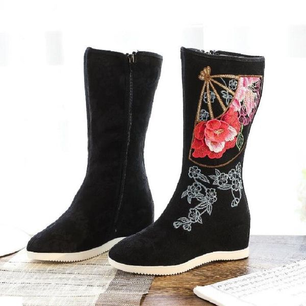 boots winter national style retro height increasing embroider flowers cotton fabric women long knee-high equestrian 0623, Black
boots winter national style retro height increasing embroider flowers cotton fabric women long knee-high equestrian 0623, Black