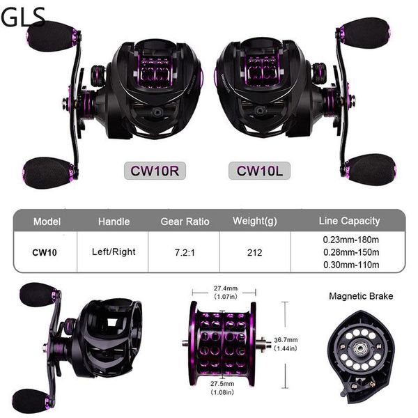 fishing reel magnetic brake system 10kg drag baitcasting 7.2:1gear ratio saltwater left/right hand metal reels
fishing reel magnetic brake system 10kg drag baitcasting 7.2:1gear ratio saltwater left/right hand metal reels