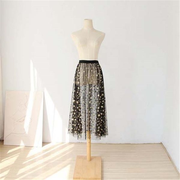 skirts 2021 women autumn winter single layer mesh star dot midi ladies fashion casual transparent out wear skirt overskirt 271, Black
skirts 2021 women autumn winter single layer mesh star dot midi ladies fashion casual transparent out wear skirt overskirt 271, Black
