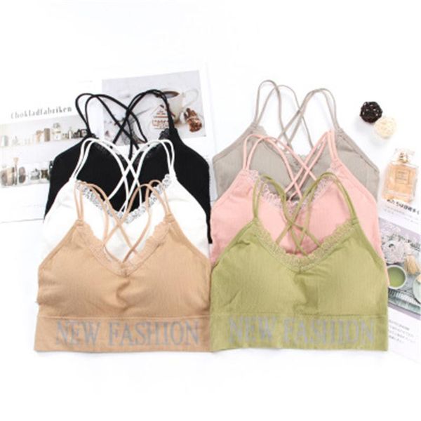 sports bra cross letters gym breathable soft underwear padded women running muliti colors active wear clothing, White;black
sports bra cross letters gym breathable soft underwear padded women running muliti colors active wear clothing, White;black