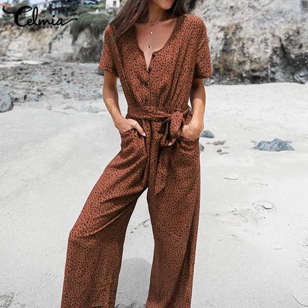 women's jumpsuits & rompers celmia vintage short sleeve women belted summer v neck casual leopard printed playsuits plus size ovealls, Black;white
women's jumpsuits & rompers celmia vintage short sleeve women belted summer v neck casual leopard printed playsuits plus size ovealls, Black;white