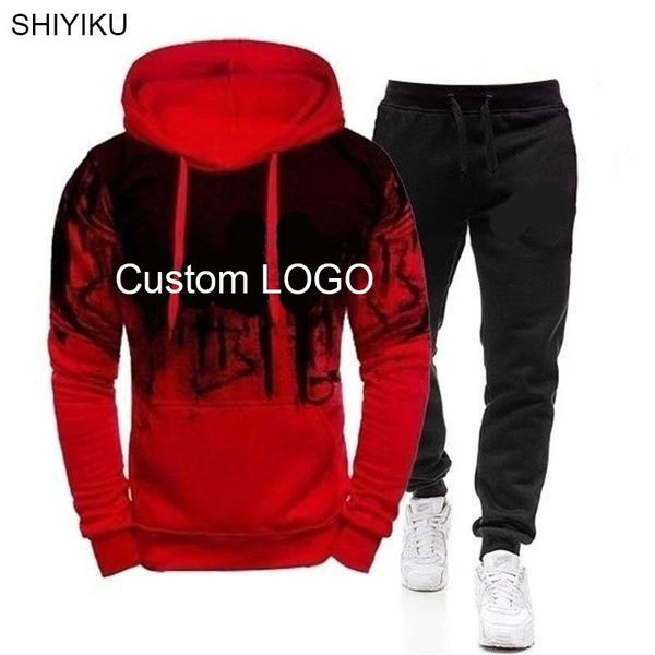 jogging clothing brand printed autumn and winter jacket men's suit sportswear 2-piece hooded pants fitness sports hedging, Black;red
jogging clothing brand printed autumn and winter jacket men's suit sportswear 2-piece hooded pants fitness sports hedging, Black;red