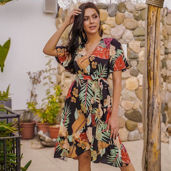 spring summer new floral dress women v neck butterfly sleeve high waist print knee length asymmetrical dresses ladies 210413, Black;gray
spring summer new floral dress women v neck butterfly sleeve high waist print knee length asymmetrical dresses ladies 210413, Black;gray