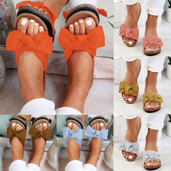 sandals women fashion bow tie flat thick bottom heel slipper beach shoes, Black
sandals women fashion bow tie flat thick bottom heel slipper beach shoes, Black