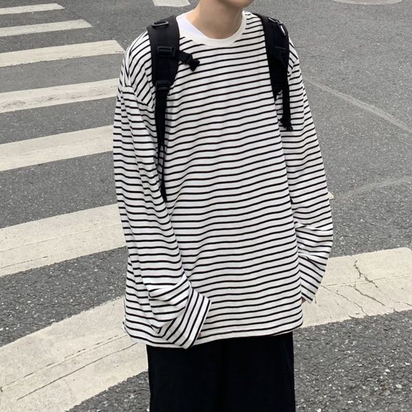 hoodies spring cotton striped t-shirt men's fashion casual o-neck t shirt men streetwear korean loose long-sleeved tshirt mens, Black
hoodies spring cotton striped t-shirt men's fashion casual o-neck t shirt men streetwear korean loose long-sleeved tshirt mens, Black