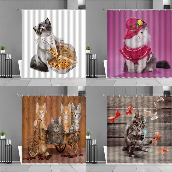 shower curtain animal cute hat kitten pattern polyester waterproof bathroom curtains bathtub screen home decoration with hook
shower curtain animal cute hat kitten pattern polyester waterproof bathroom curtains bathtub screen home decoration with hook