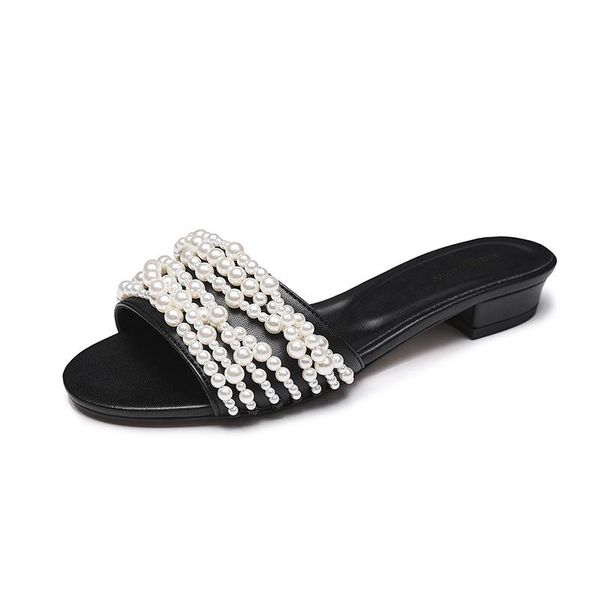 slippers fashion flats peep toe women shoes pearls flat outdoor mules flip flop beads slides summer beach woman sandals, Black
slippers fashion flats peep toe women shoes pearls flat outdoor mules flip flop beads slides summer beach woman sandals, Black
