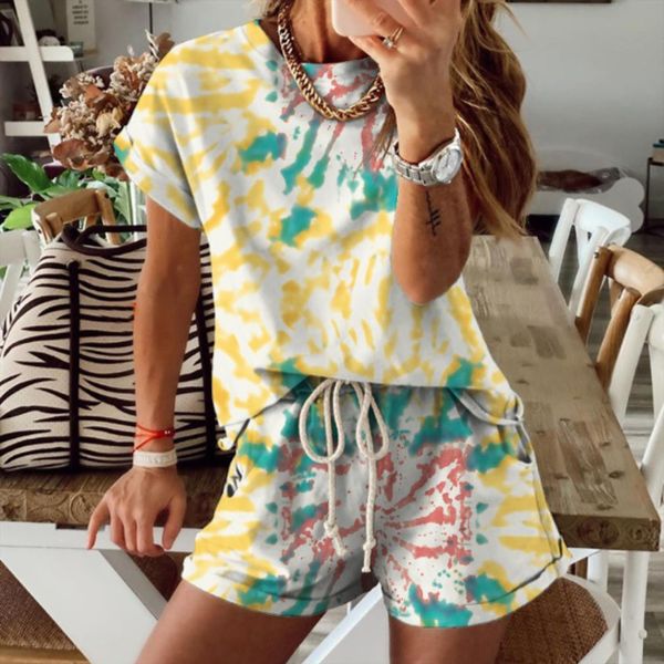 tie dye gradient women sleepwear pajama sets short sleeved loungewear set homewear ensemble pyjama femme shorts conjuntos de mujer, Black;red
tie dye gradient women sleepwear pajama sets short sleeved loungewear set homewear ensemble pyjama femme shorts conjuntos de mujer, Black;red
