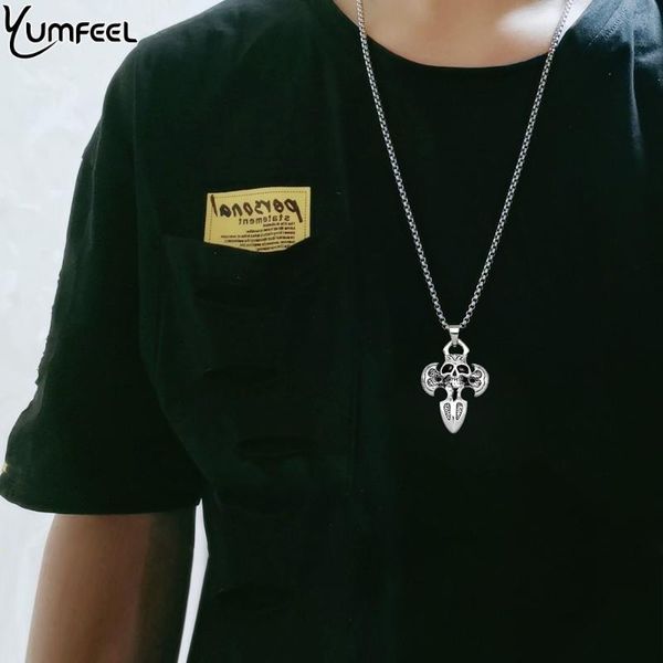 yumfeel brand vintage punk gothic necklace skull cross pendant men hip hop jewelry necklaces, Silver
yumfeel brand vintage punk gothic necklace skull cross pendant men hip hop jewelry necklaces, Silver