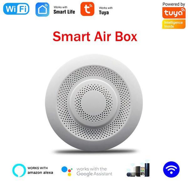 Smart Home Control Tuya WIFI Air Box Carbon Dioxide Detector CO2 Gas Sensor Formaldehyde VOC Temperature Humidity Alarm App