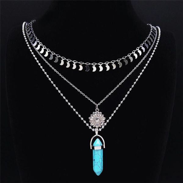 stainless steel blue stone layered necklaces women silver color sunflower necklace chain moon bohemian jewelry nxs04 pendant
stainless steel blue stone layered necklaces women silver color sunflower necklace chain moon bohemian jewelry nxs04 pendant