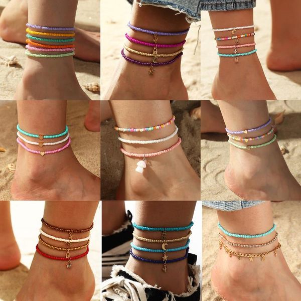 anklets bohemian colorful bead anklet sets for women summer beach handmade elastic strech barefoot ankle bracelet on the leg gift, Red;blue
anklets bohemian colorful bead anklet sets for women summer beach handmade elastic strech barefoot ankle bracelet on the leg gift, Red;blue