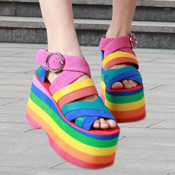 summer rainbow straps colorful gladiator sandals women platform high heels wedges dress shoes woman rome style botas, Black
summer rainbow straps colorful gladiator sandals women platform high heels wedges dress shoes woman rome style botas, Black