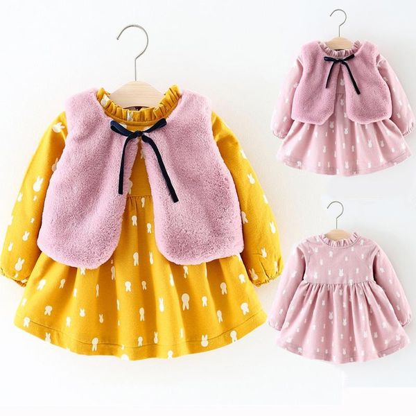 girl's dresses fashion toddler infant kids baby girls two-piece printing long sleeve princess party bottoming dress + fur vest outfits, Red;yellow
girl's dresses fashion toddler infant kids baby girls two-piece printing long sleeve princess party bottoming dress + fur vest outfits, Red;yellow
