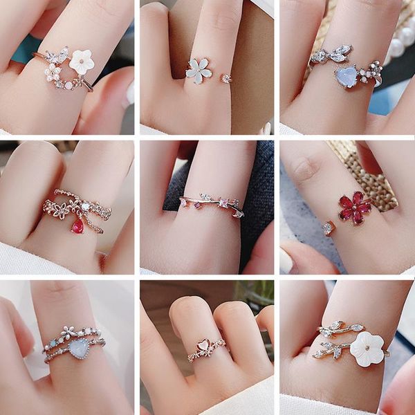 wedding rings korean fashion diamond crystal flower micro-inlaid sweet temperament heart opening finger jewelry, Slivery;golden
wedding rings korean fashion diamond crystal flower micro-inlaid sweet temperament heart opening finger jewelry, Slivery;golden