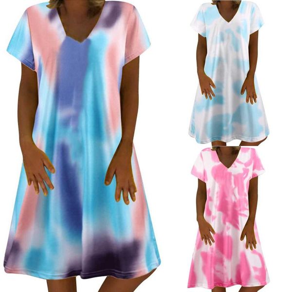 casual dresses women's v-neck tie-dyed short sleeve loose fashion dress for summer beach woman femme robe vestidos, Black;gray
casual dresses women's v-neck tie-dyed short sleeve loose fashion dress for summer beach woman femme robe vestidos, Black;gray