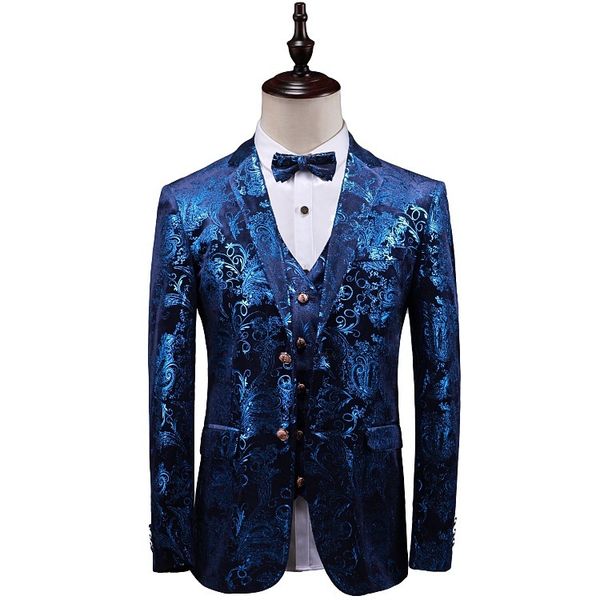 men's suits & blazers blue floral bronzing wedding nightclub dj 3 piece (jacket+vest+pants) stage singer tuxedo dress costumes1 aie1, White;black
men's suits & blazers blue floral bronzing wedding nightclub dj 3 piece (jacket+vest+pants) stage singer tuxedo dress costumes1 aie1, White;black