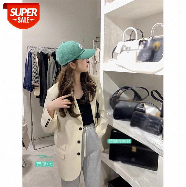 women's loose mid-length suit jacket pure color casual small temperament trendy women #ir0n, Black;gray
women's loose mid-length suit jacket pure color casual small temperament trendy women #ir0n, Black;gray