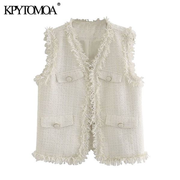 women fashion frayed tassel tweed waistcoat v neck sleeveless female vest outerwear chic 210420, Black;white
women fashion frayed tassel tweed waistcoat v neck sleeveless female vest outerwear chic 210420, Black;white
