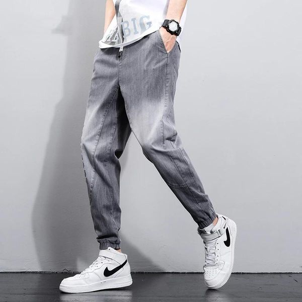 summer men's pants loose classic casual imitate jeans man slim beam foot thin printing text drawstring jogging trousers male, Blue
summer men's pants loose classic casual imitate jeans man slim beam foot thin printing text drawstring jogging trousers male, Blue